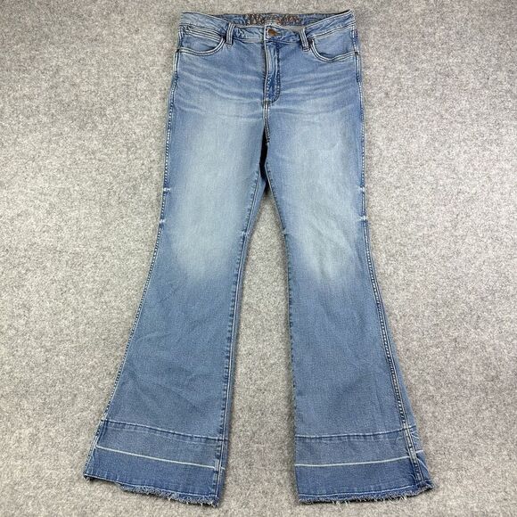 Wrangler Retro Flare Jeans Womens 32 Long High Rise Western Boho Stretch Denim - Picture 6 of 16